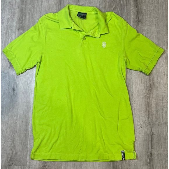 Mens South Pole Authentic Collection Lime Green Short Sleeve Polo Shirt Size L - Picture 1 of 7
